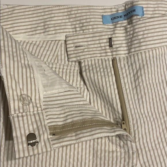 Gene Meyer SZ 8 Striped Flat Front Pants New D10 - Picture 6 of 14